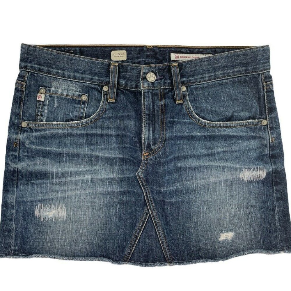 AG Adriano Goldschmied  Mid-Box Denim Skirt Size29